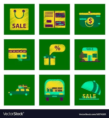 Assembly of flat shading style icon gifts and vector image