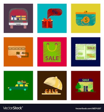 Assembly of flat shading style icon gifts and vector image