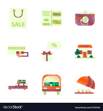 Assembly of flat shading style icon gifts and vector image