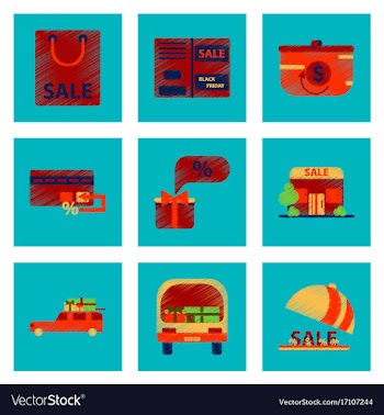 Assembly of flat shading style icon gifts and vector image