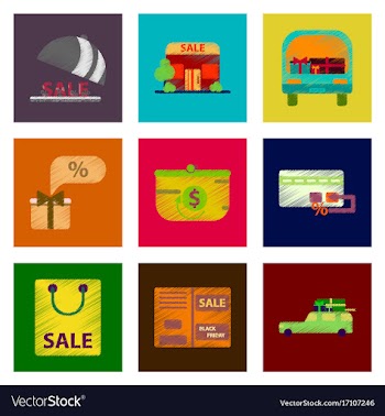 Assembly of flat shading style icon gifts and vector image