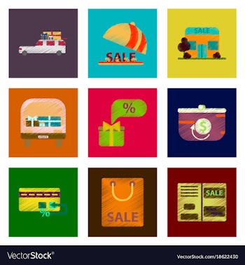 Assembly of flat shading style icon gifts and vector image