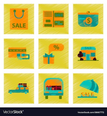 Assembly of flat shading style icon gifts and vector image