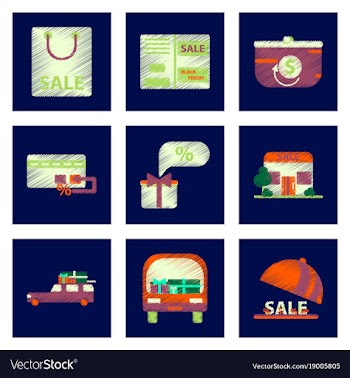 Assembly of flat shading style icon gifts and vector image