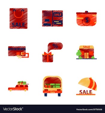 Assembly of flat shading style icon gifts and vector image