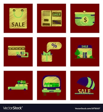 Assembly of flat shading style icon gifts and vector image