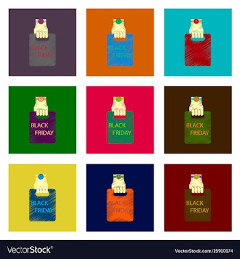 Assembly of flat shading style icon package in vector image