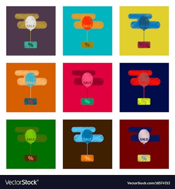 Assembly of flat shading style icon sale balloon vector image