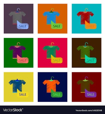 Assembly of flat shading style icon sale t-shirt vector image