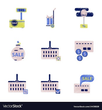 Assembly of flat shading style icon set gifts and vector image