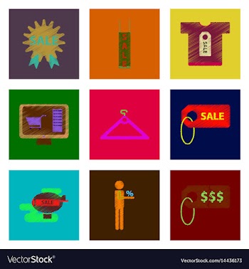 Assembly of flat shading style icon set gifts and vector image