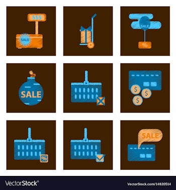 Assembly of flat shading style icon set gifts and vector image
