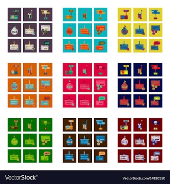 Assembly of flat shading style icon set gifts and vector image