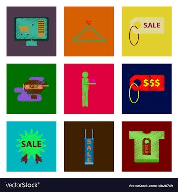 Assembly of flat shading style icon set gifts and vector image