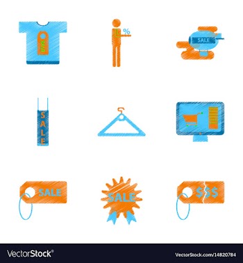Assembly of flat shading style icon set gifts and vector image