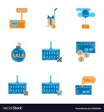 Assembly of flat shading style icon set gifts and vector image