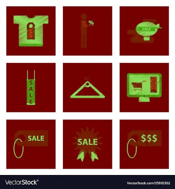 Assembly of flat shading style icon set gifts and vector image
