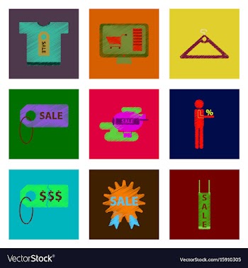 Assembly of flat shading style icon set gifts and vector image