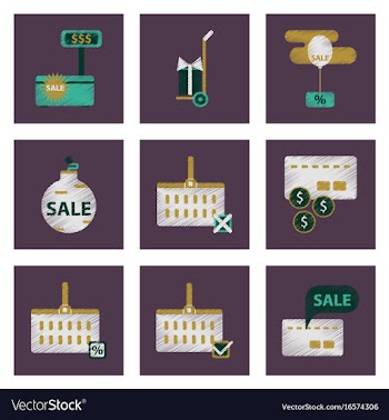 Assembly of flat shading style icon set gifts and vector image
