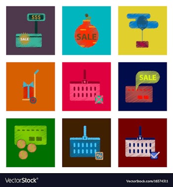 Assembly of flat shading style icon set gifts and vector image