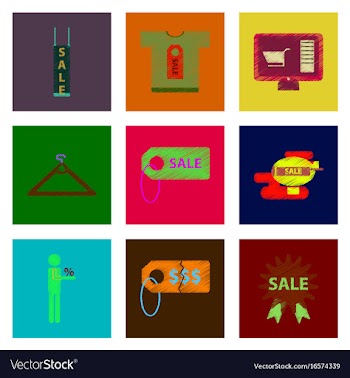 Assembly of flat shading style icon set gifts and vector image