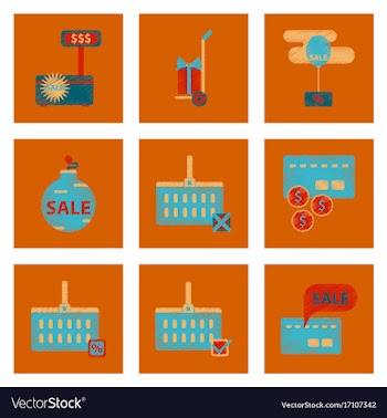 Assembly of flat shading style icon set gifts and vector image