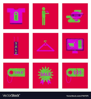Assembly of flat shading style icon set gifts and vector image