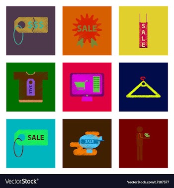 Assembly of flat shading style icon set gifts and vector image