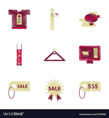 Assembly of flat shading style icon set gifts and vector image