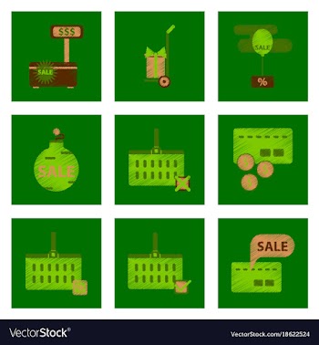 Assembly of flat shading style icon set gifts and vector image