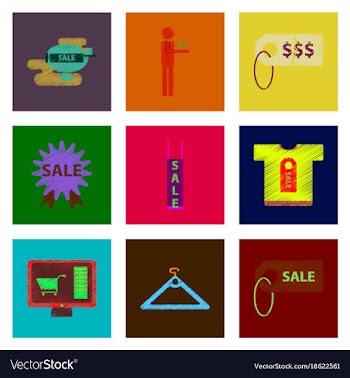 Assembly of flat shading style icon set gifts and vector image