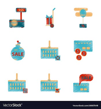 Assembly of flat shading style icon set gifts and vector image