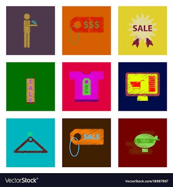 Assembly of flat shading style icon set gifts and vector image