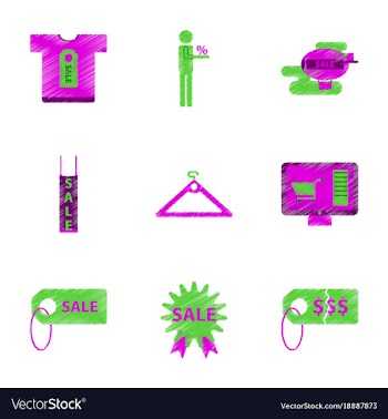 Assembly of flat shading style icon set gifts and vector image