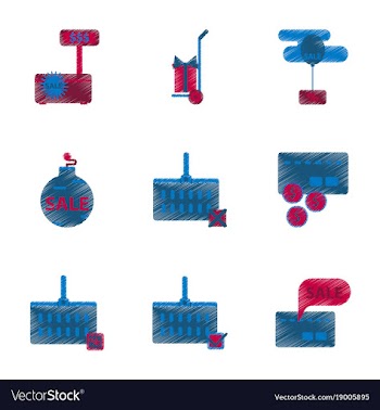 Assembly of flat shading style icon set gifts and vector image
