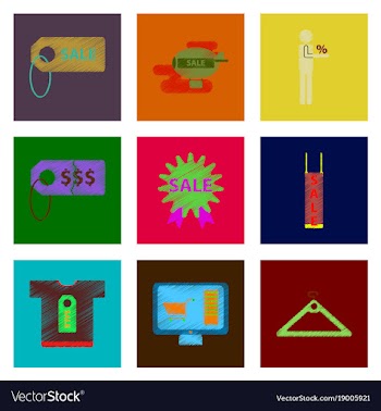 Assembly of flat shading style icon set gifts and vector image