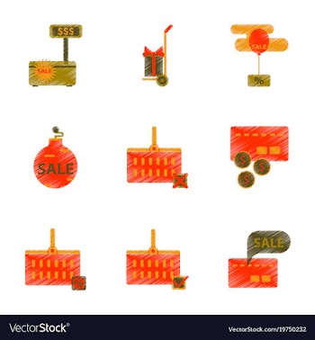 Assembly of flat shading style icon set gifts and vector image