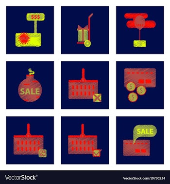Assembly of flat shading style icon set gifts and vector image
