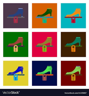 Assembly of flat shading style icon shoes vector image