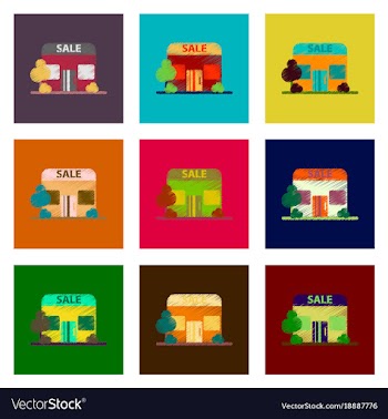 Assembly of flat shading style icon shop sale vector image