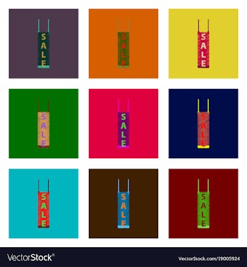 Assembly of flat shading style icon signboard sale vector image
