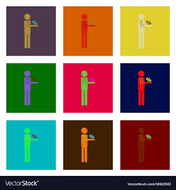 Assembly of flat shading style icon stick figure vector image