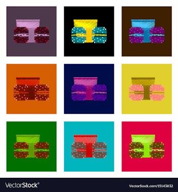 Assembly of flat shading style pixel icon burgers vector image