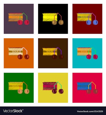 Assembly of flat shading style pixel icon cherry vector image