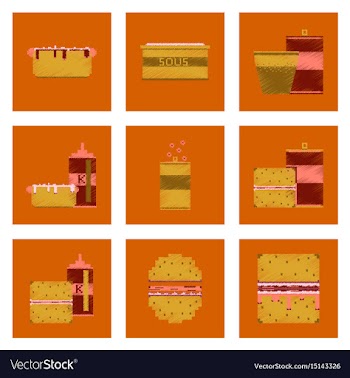 Assembly of flat shading style pixel icon fast vector image