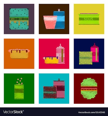 Assembly of flat shading style pixel icon fast vector image
