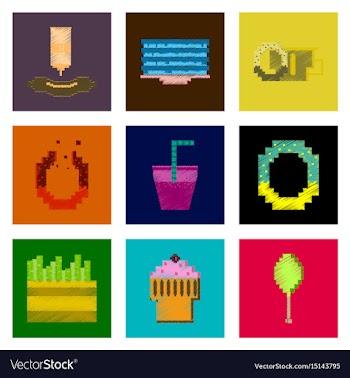 Assembly of flat shading style pixel icon fast vector image