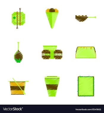 Assembly of flat shading style pixel icon fast vector image