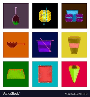 Assembly of flat shading style pixel icon fast vector image