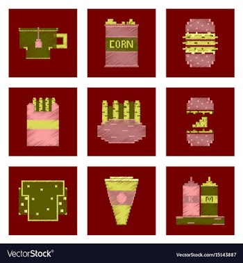 Assembly of flat shading style pixel icon fast vector image
